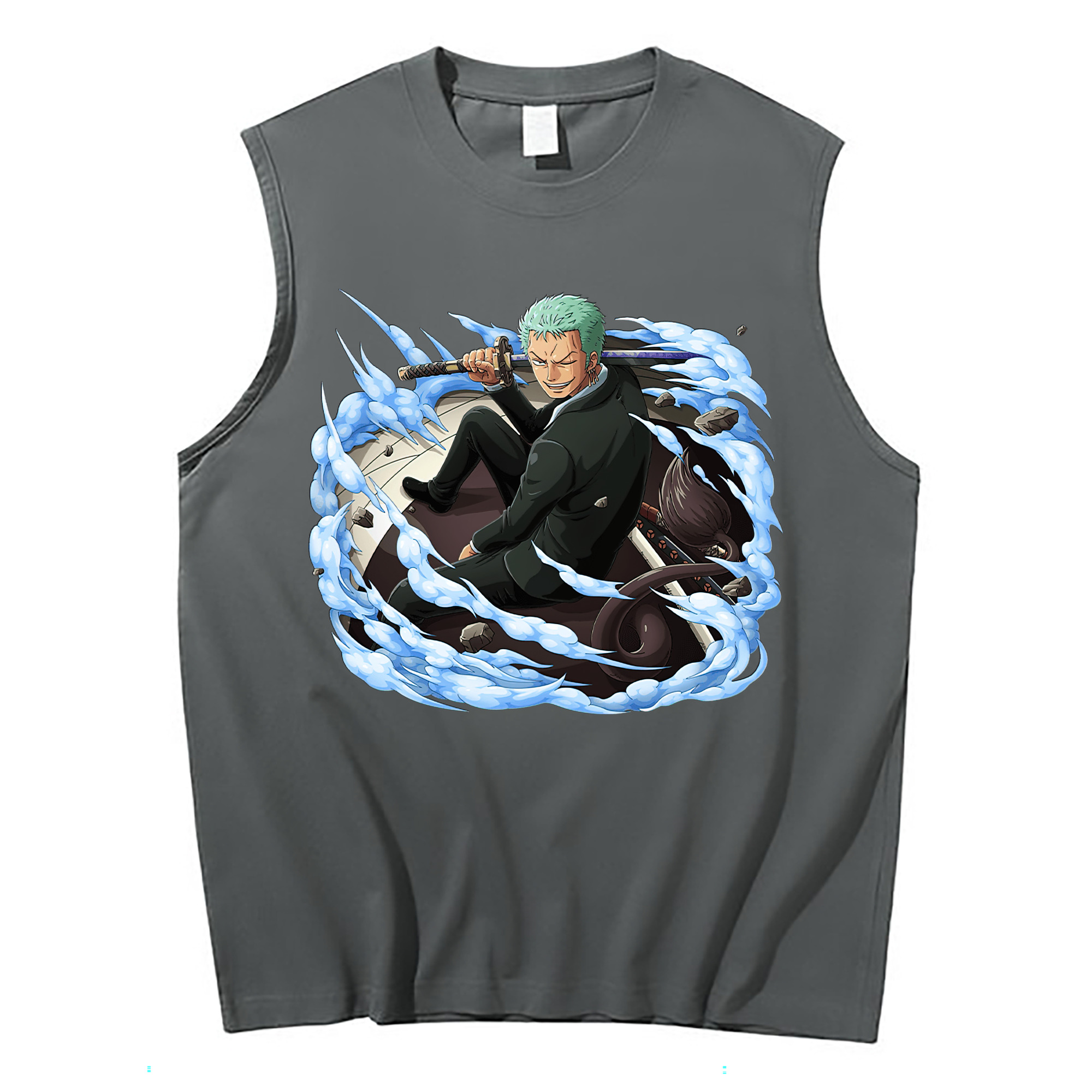 ワンピース ロロノア・ゾロ ONE PIECE Roronoa Zoro コットン100％タンクトップ（フロントプリント）
